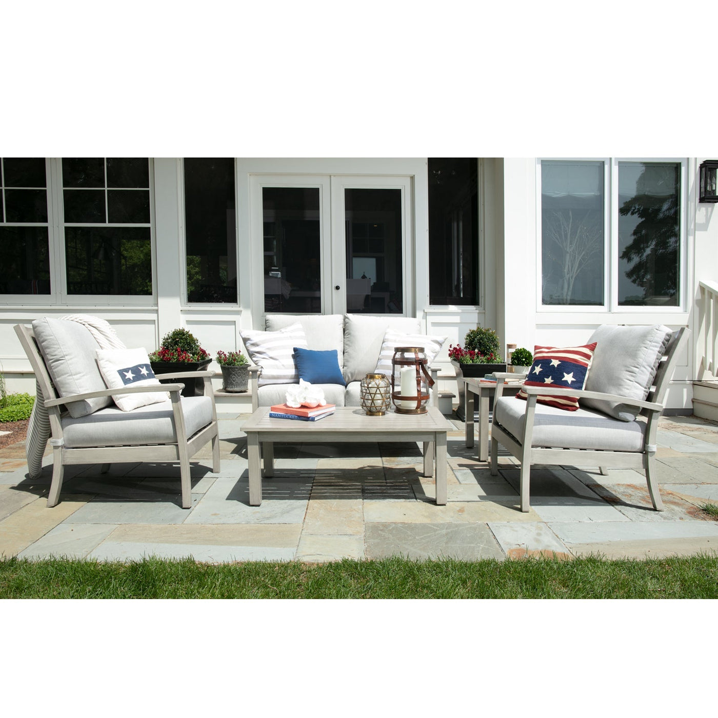 Yardbird Eden Outdoor Loveseat Set with Fixed Chairs Outdoor Furniture