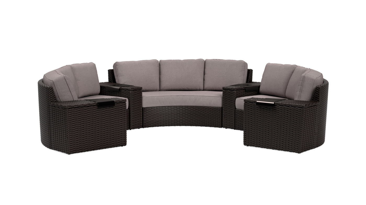 Elliot Outdoor 7-Piece Round Sectional Set