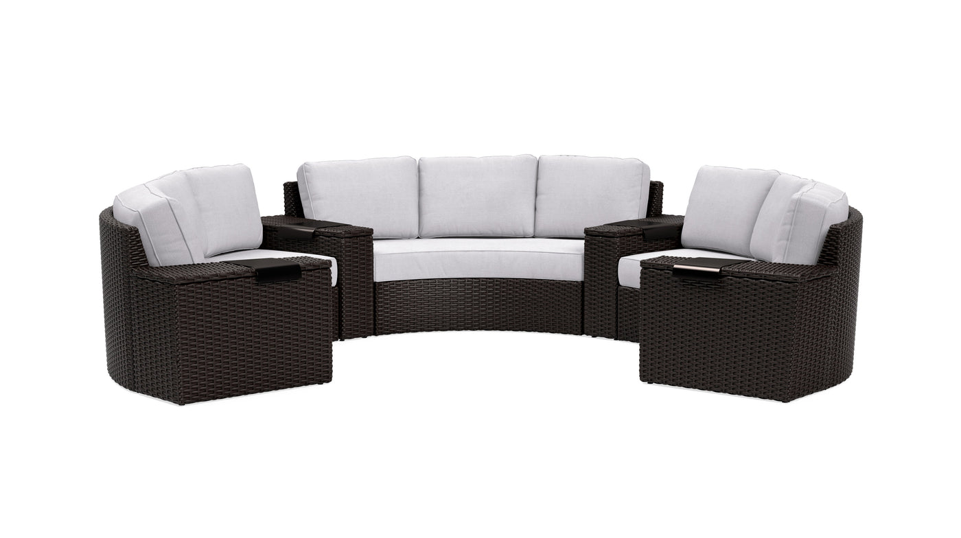 Elliot Outdoor 7-Piece Round Sectional Set