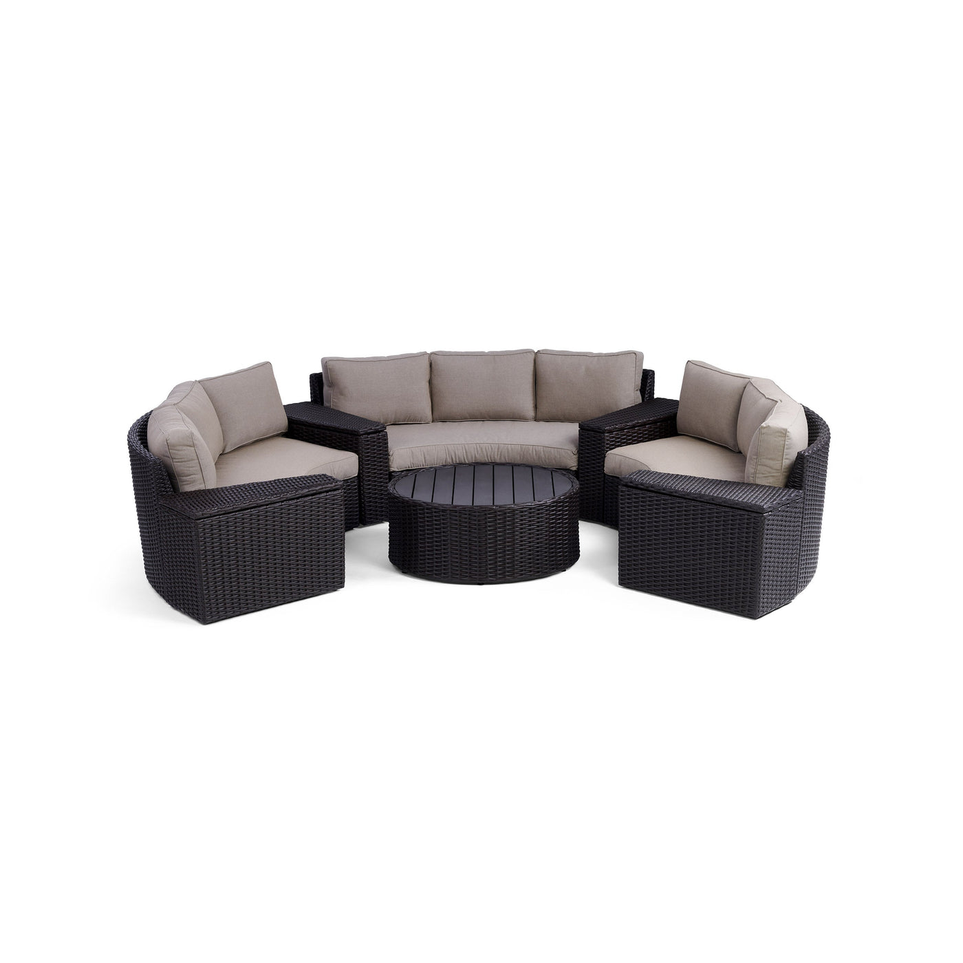  Yardbird Elliot Outdoor 8-Piece Round Sectional Set Outdoor Furniture