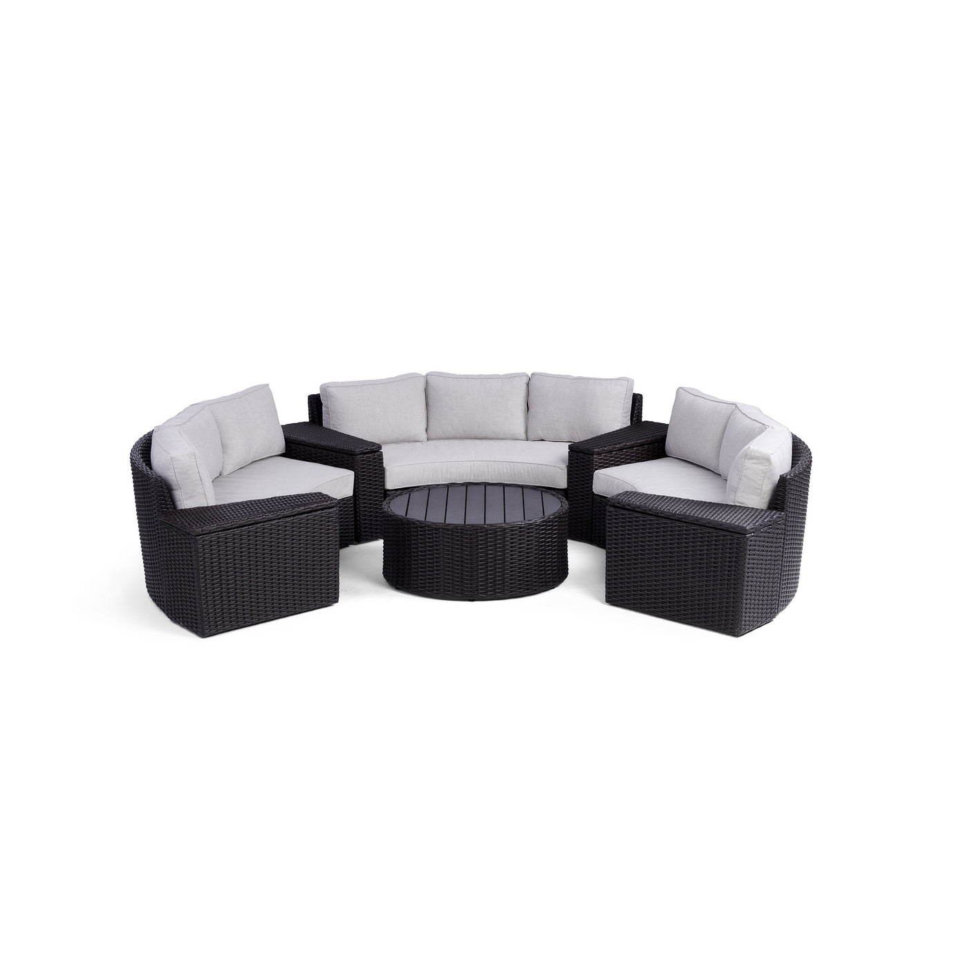  Yardbird Elliot Outdoor 8-Piece Round Sectional Set Outdoor Furniture