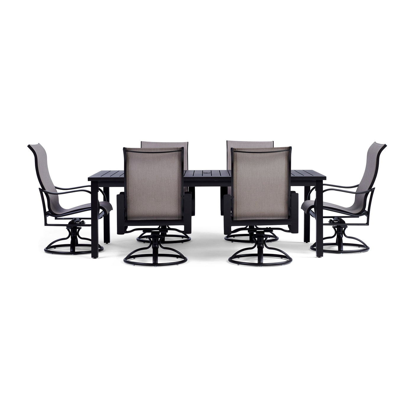  Yardbird Pepin 7 Piece Rectangular Outdoor Dining Set with Sling Chairs Outdoor Furniture