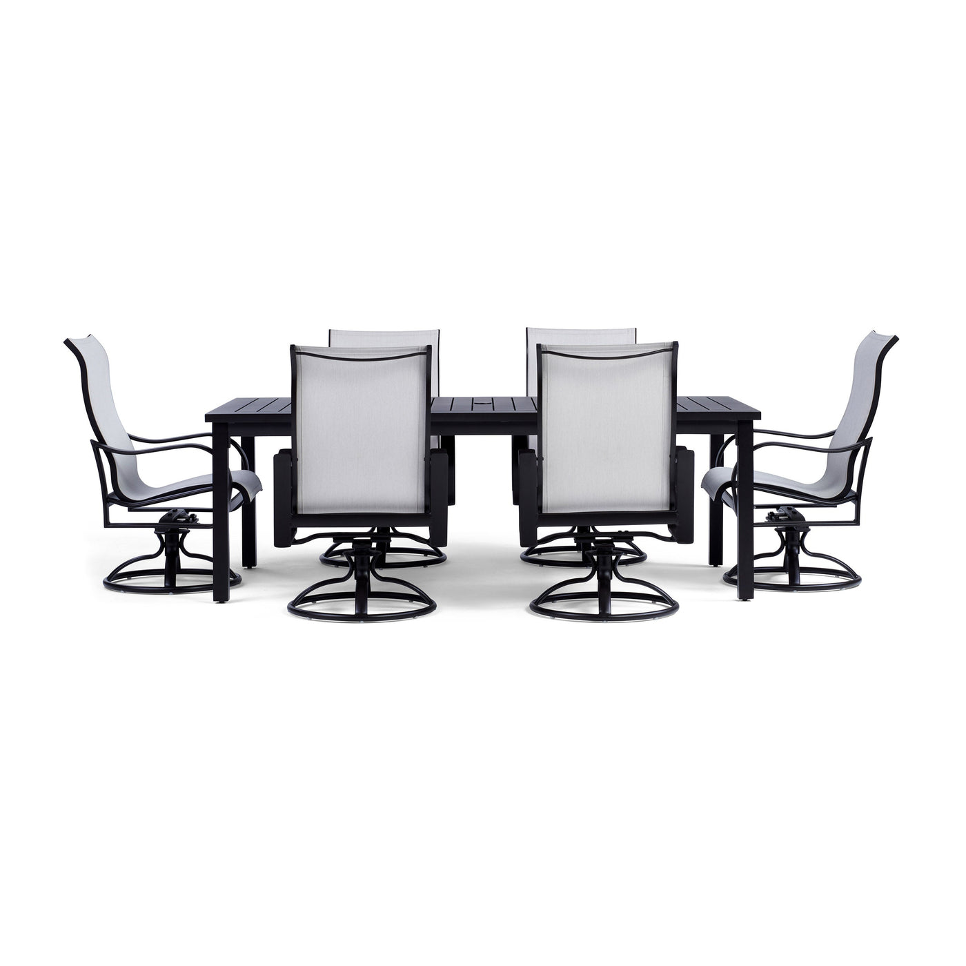  Yardbird Pepin 7 Piece Rectangular Outdoor Dining Set with Sling Chairs Outdoor Furniture