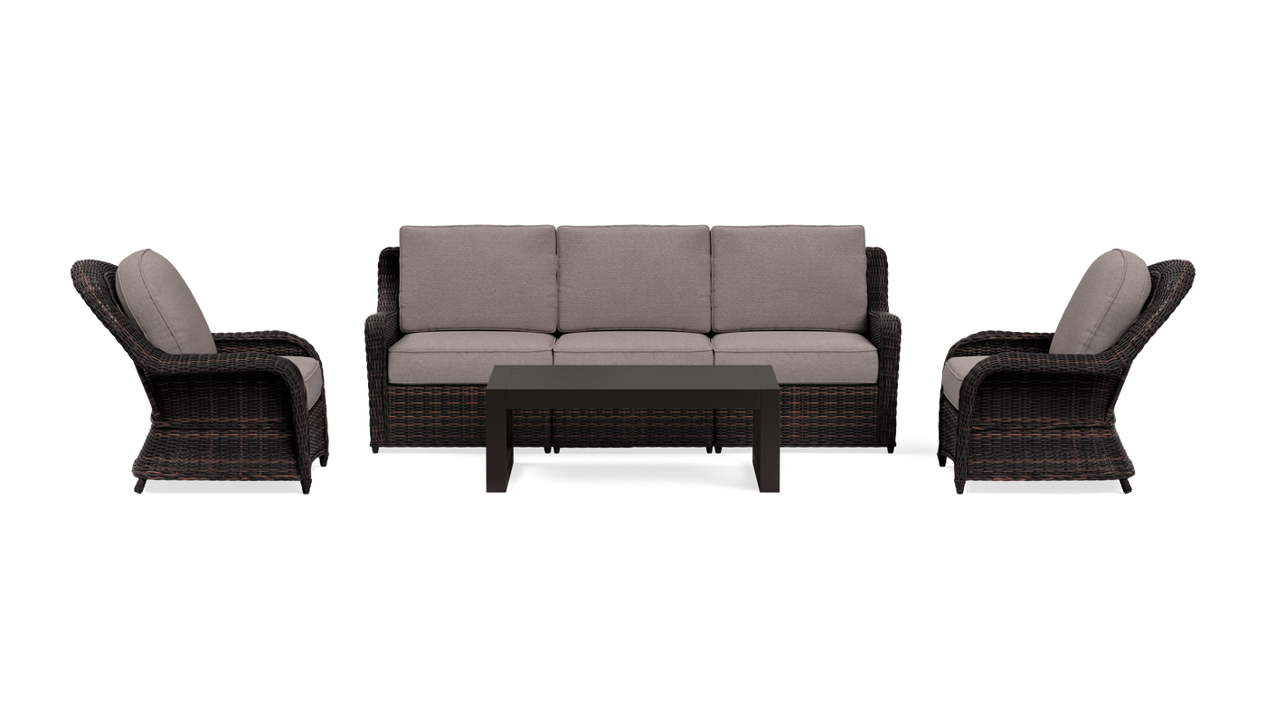 Waverly Outdoor Sofa Set with Fixed Chairs
