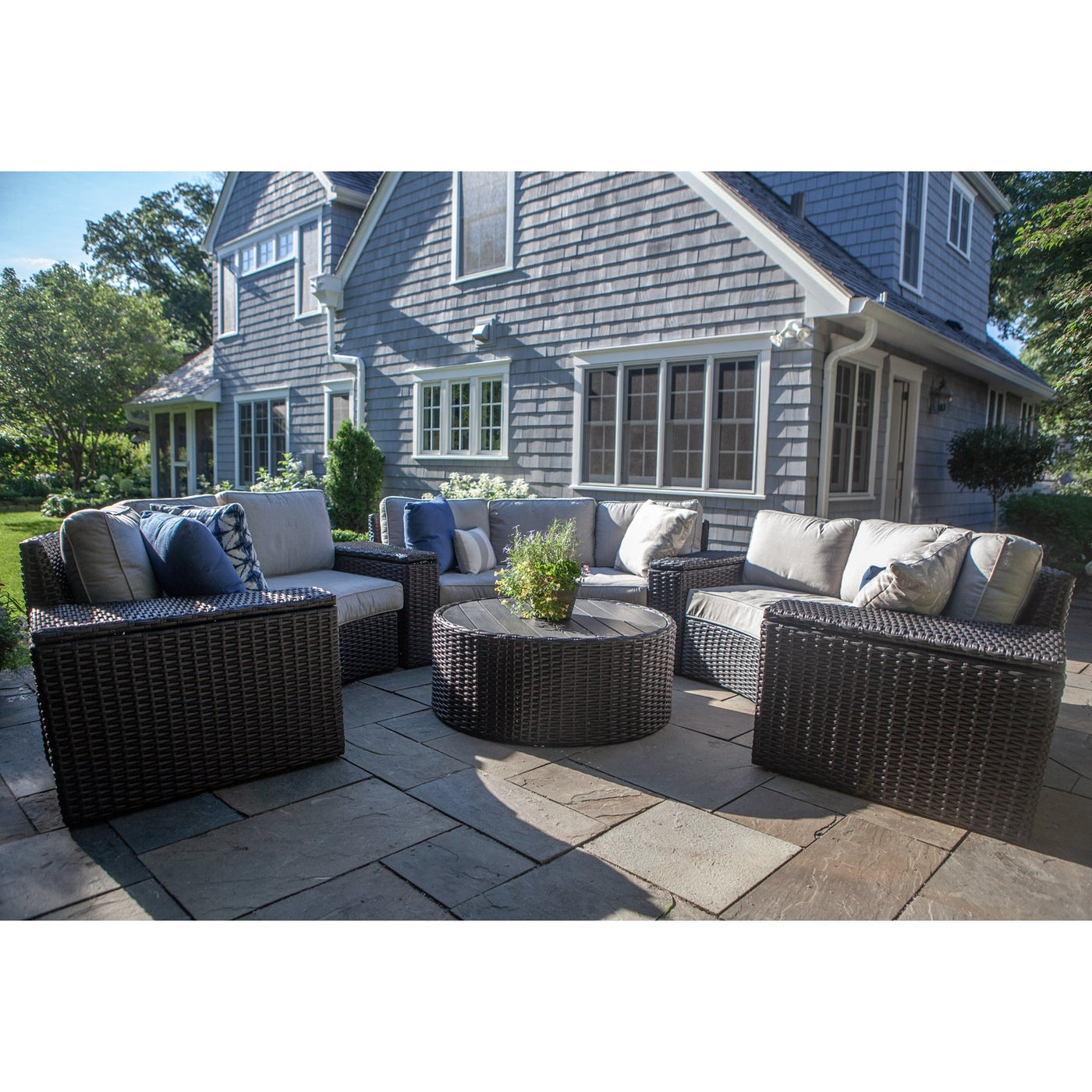  Yardbird Elliot Outdoor 8-Piece Round Sectional Set Outdoor Furniture