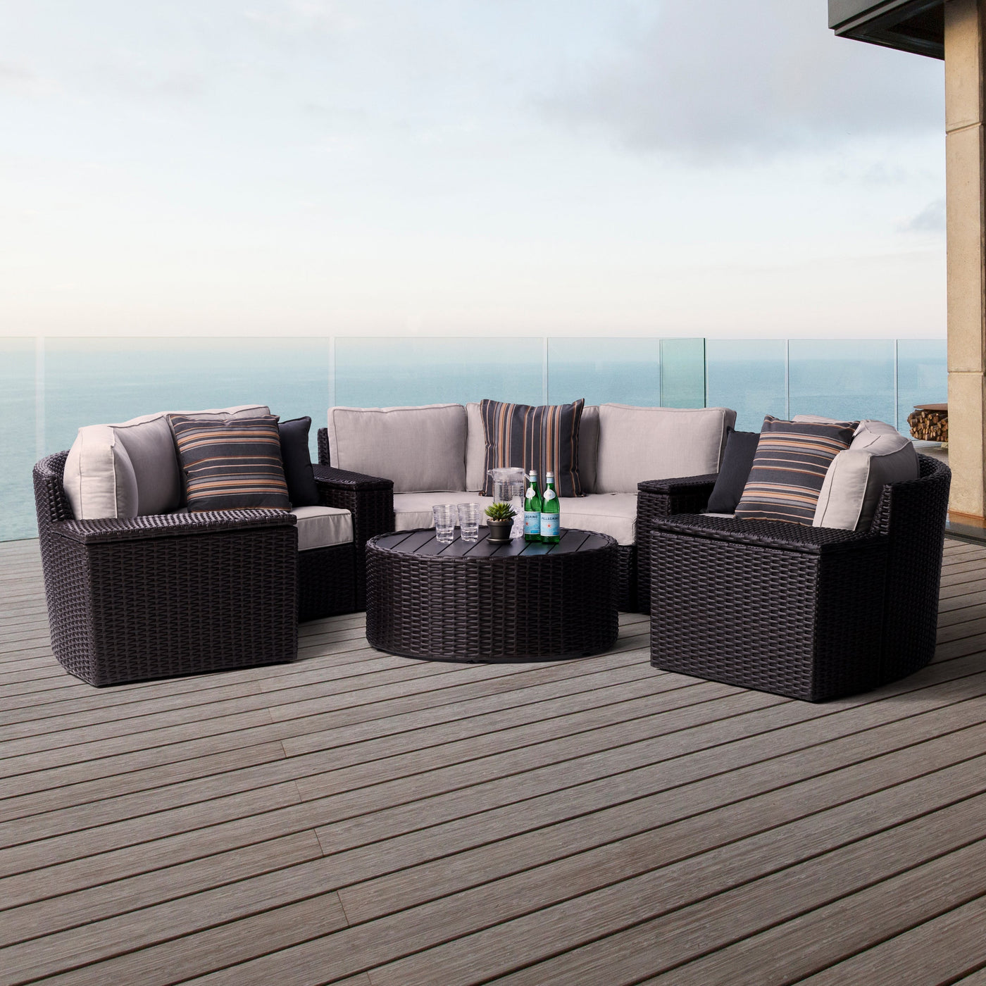  Yardbird Elliot 8-Piece Fire Pit Table Set Outdoor Furniture
